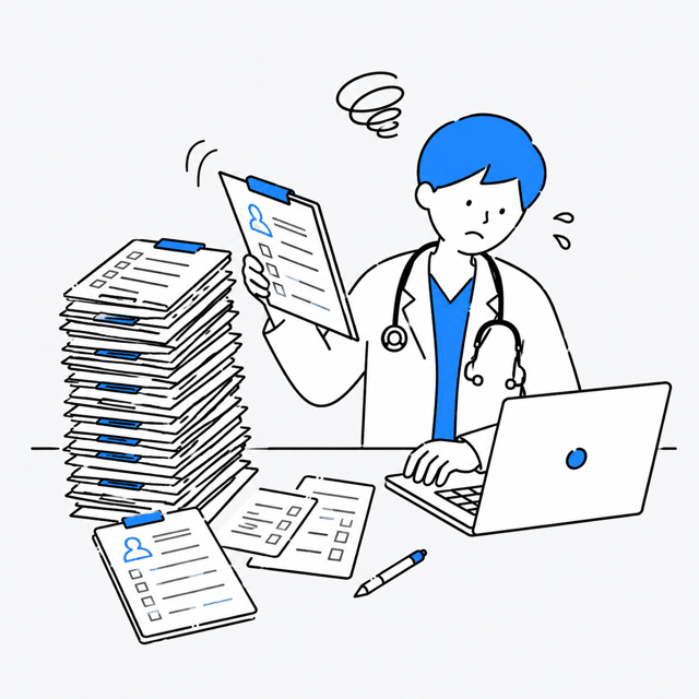 紙の問診票のイラスト